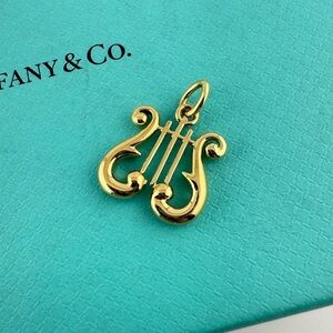 RARE Tiffany & Co. Lyre Harp Charm Pendant in 18k Yellow Gold 4.8g